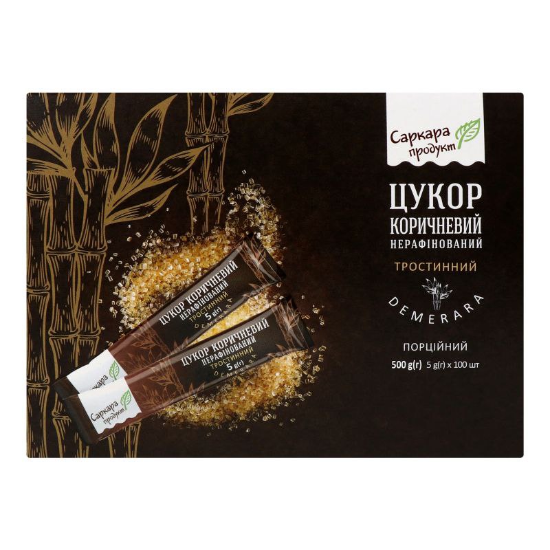 Цукор коричневий трост ДЕМЕРАРА фас стік 100х5г